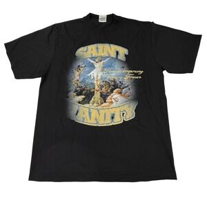 World Famous Saint Vanity Heavyweight T-Shirt Black Large Religious Graphic Tee